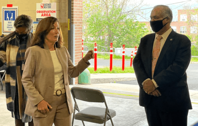Lt. Gov. Kathy Hochul Visits Yonkers Armory Vaccination Site - Yonkers ...