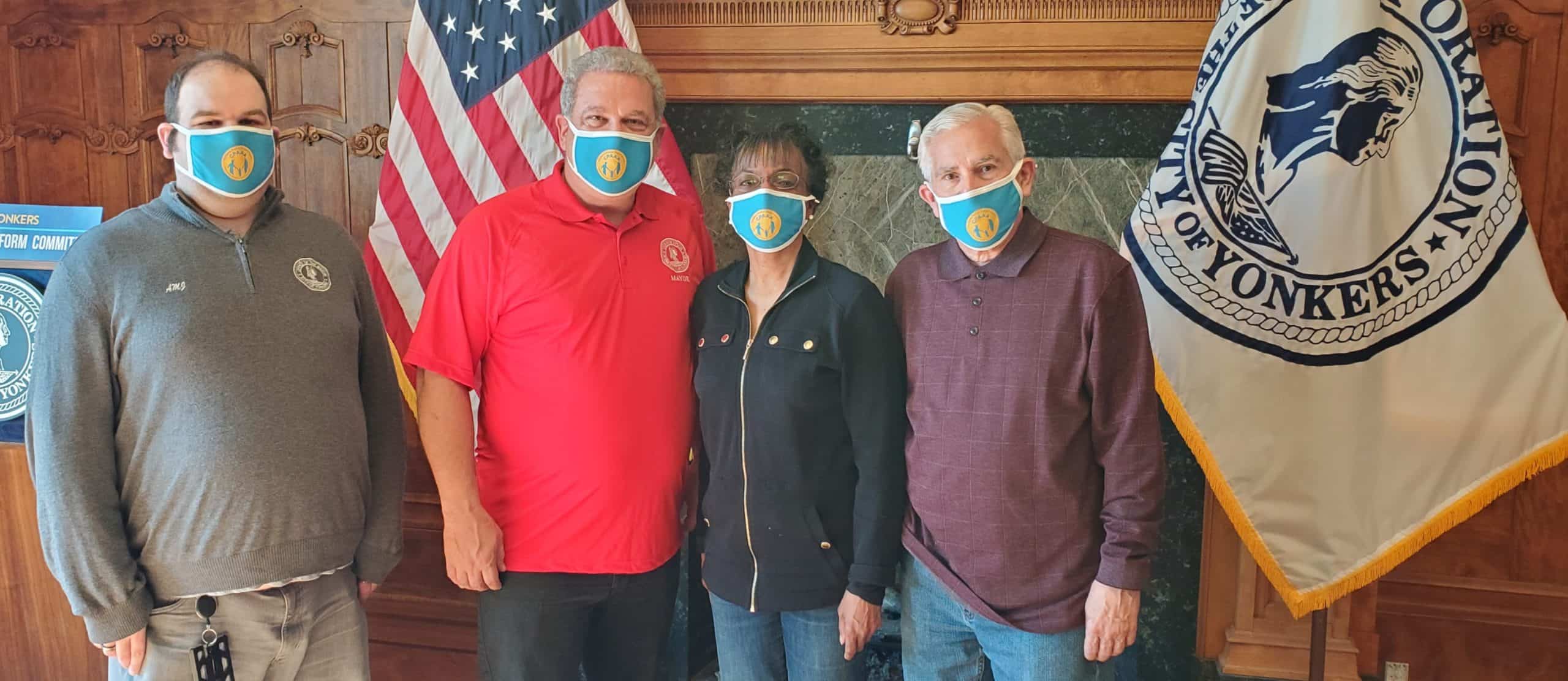 YPD Citizen Police Academy Alumni Association Present Face Mask to Mayor Spano YPD Citizen Police Academy Alumni Association Present Face Mask to Mayor Spano