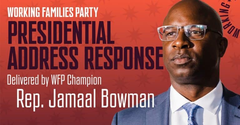 Rep. Jamaal Bowman Delivers WFP Response to Biden Joint Address