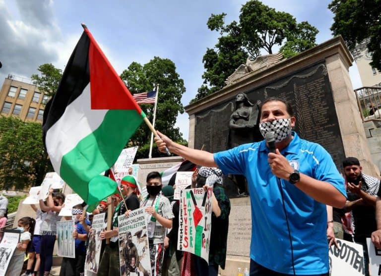 Rally Outside Yonkers City Hall in Support of Palestinian People