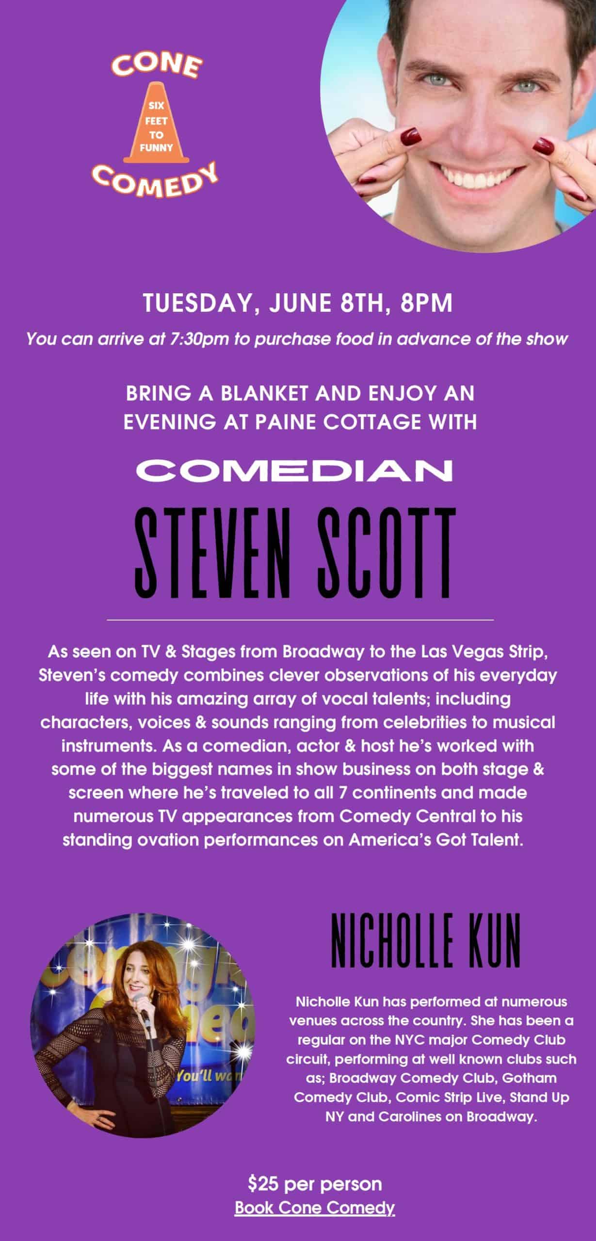 Get Out and Laugh! Comedy Night June 8 at Paine Cottage, New Rochelle Get Out and Laugh! Comedy Night June 8 at Paine Cottage, New Rochelle