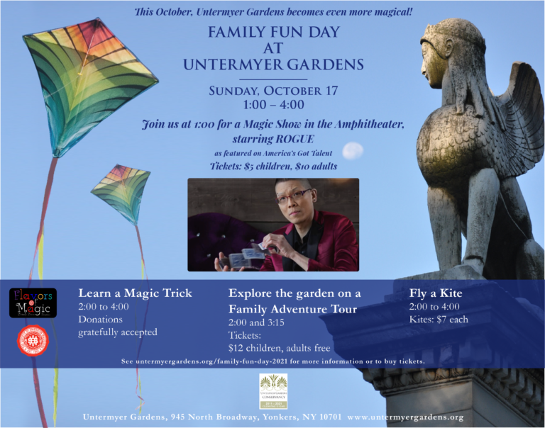 Family Fun Day at Untermyer Gardens Oct 17, 1pm-4pm
