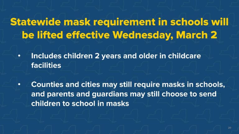 Gov Hochul Ends Mask Mandate in Schools Effective March 2: “The Time has Come”