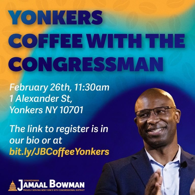 Coffee With Congressman Bowman, Feb. 26 in Yonkers