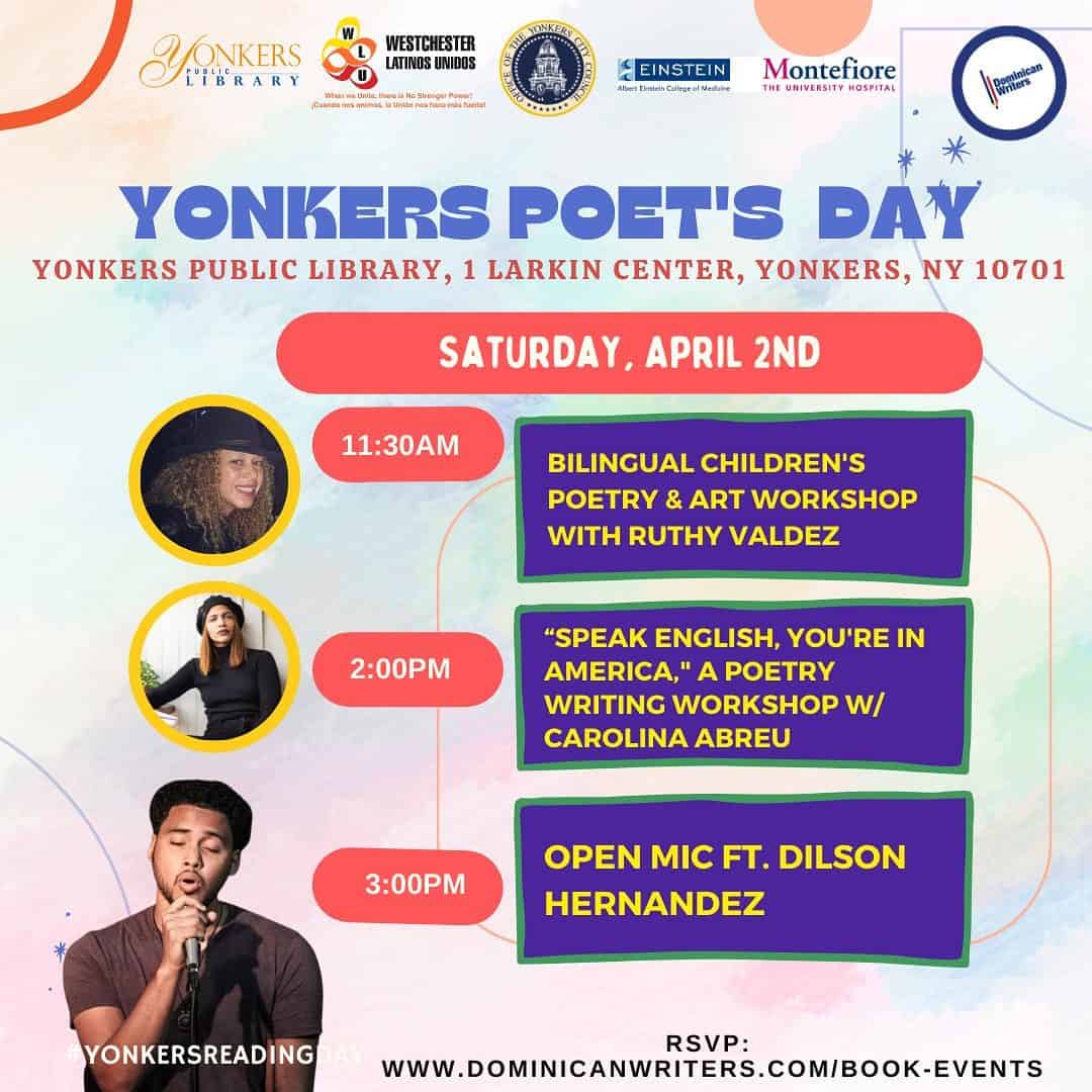 Yonkers Poets Day Saturday April 2 at Riverfront Library Yonkers Poets Day Saturday April 2 at Riverfront Library