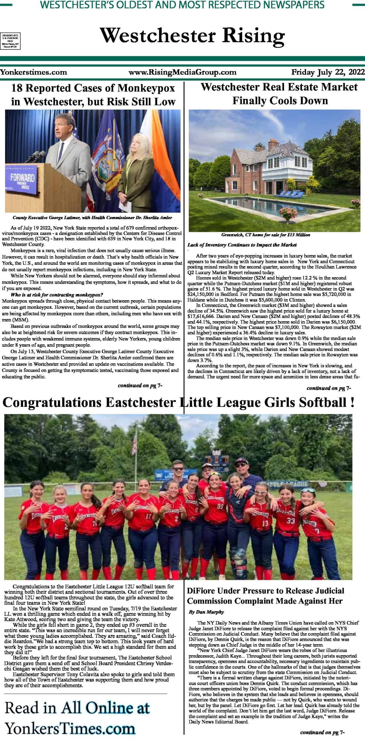 Westchester Rising July 22, 2022 PDF | Yonkers Times