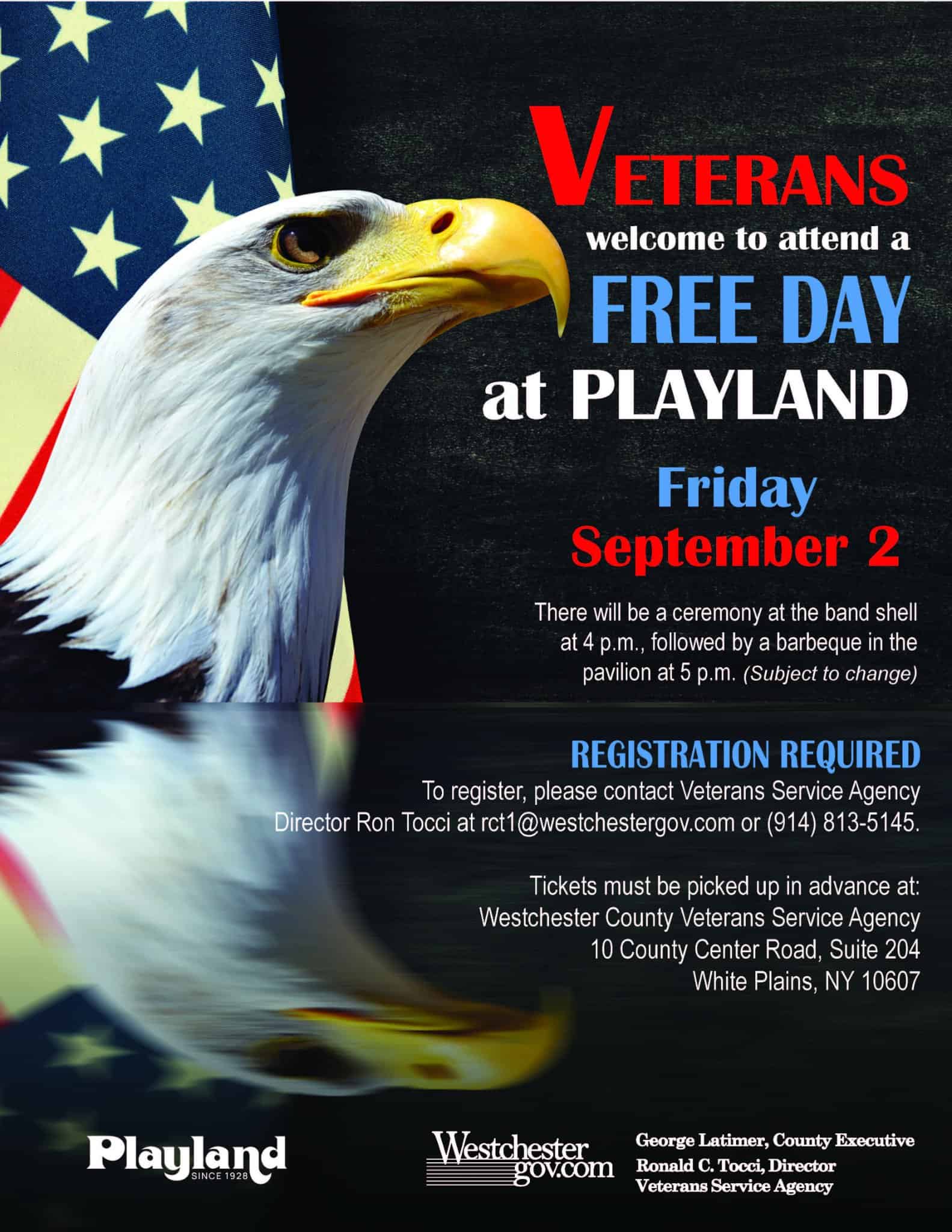Free Day at Playland for Veterans -Friday September 2 Free Day at Playland for Veterans -Friday September 2