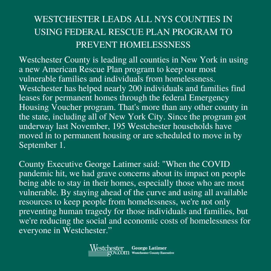 Latimer Touts Westchester County’s Record in Creating 4,700 Affordable Housing Units, Preventing Homelessness Latimer Touts Westchester County’s Record in Creating 4,700 Affordable Housing Units, Preventing Homelessness