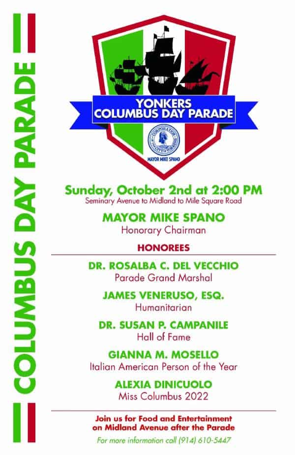 Yonkers Columbus Day Parade Returns October 2 Yonkers Times