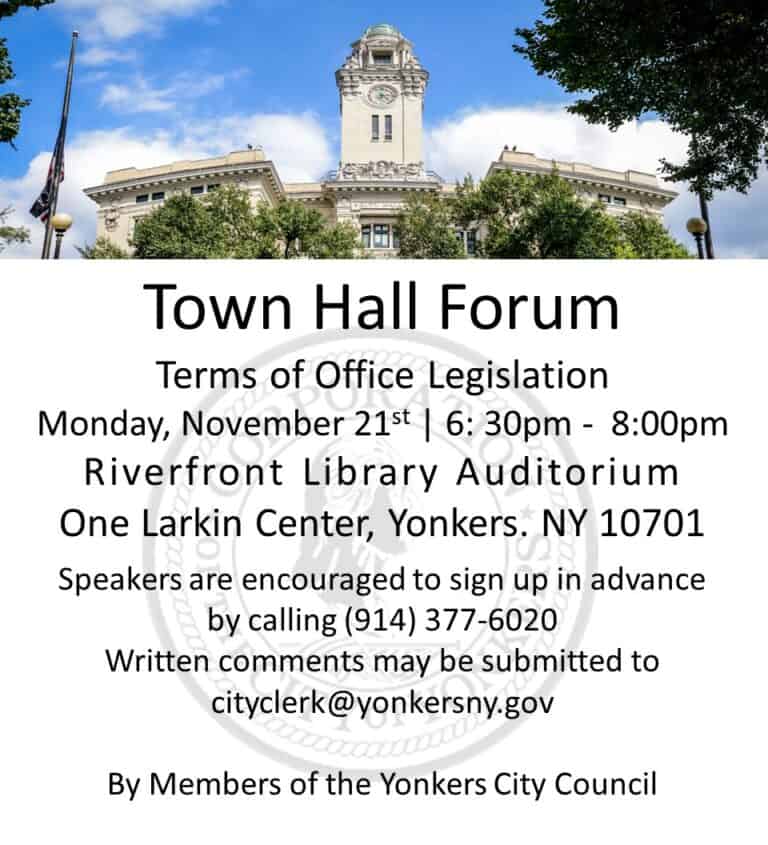 City Council Holds Public Hearing on Term Limits Change Proposal Tonight, Nov. 21-Riverfront Library -630-8pm