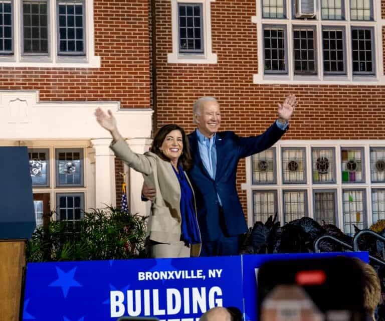 Biden Campaigns in Yonkers for Hochul, NY Dems