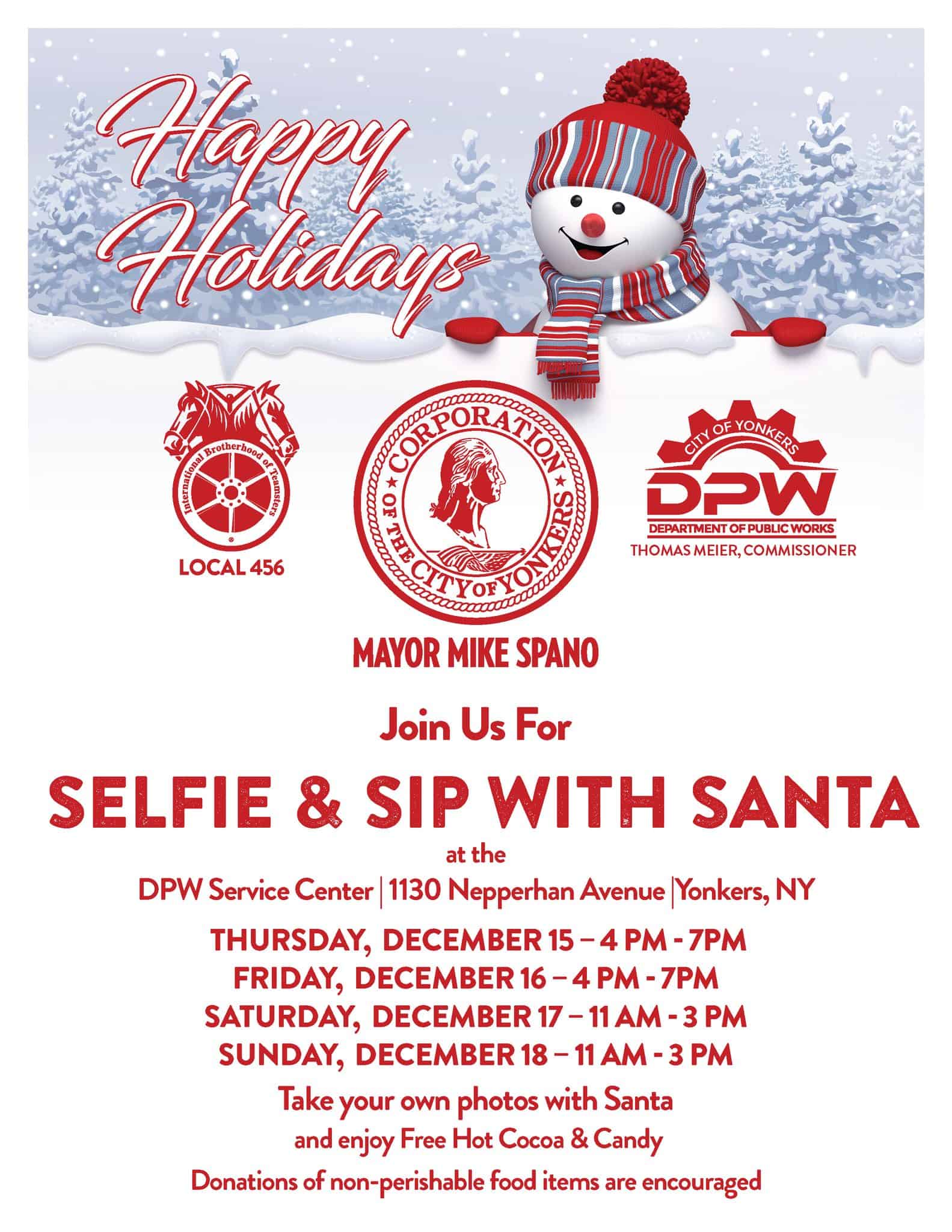 Celebrate the Holidays at the Yonkers DPW Service Center Celebrate the Holidays at the Yonkers DPW Service Center