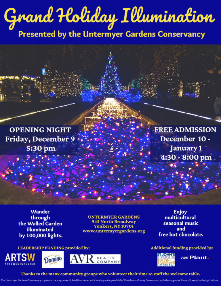 Move Over, Rockefeller Center, Grand Holiday Illumination Free at Untermyer Gardens Conservancy With Music of All Religions