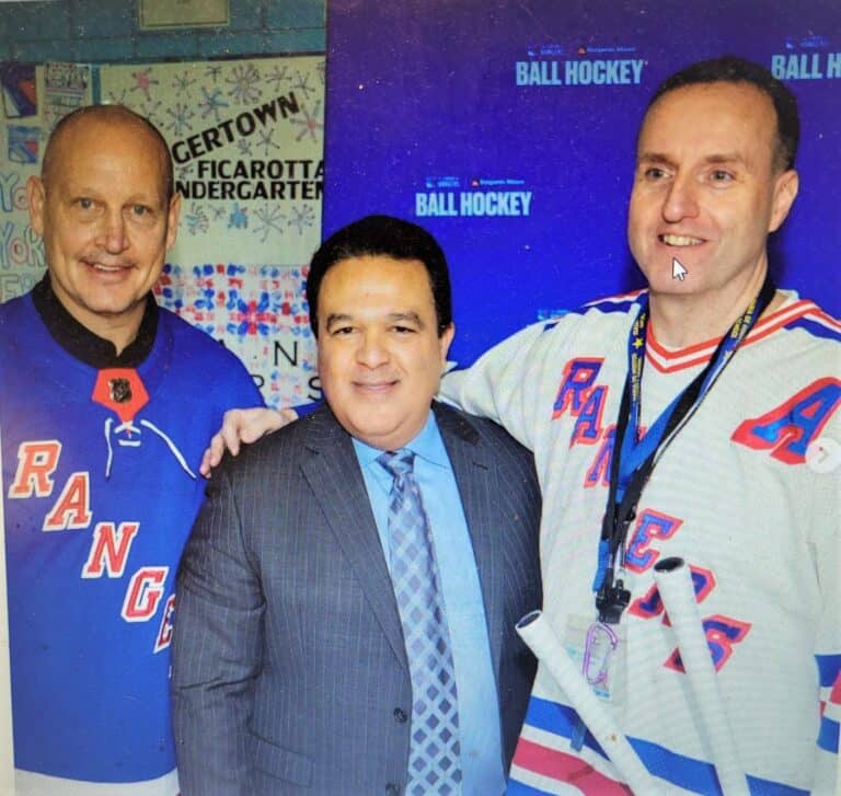 Ranger Great Adam Graves Helps Kick Off Junior Rangers Ball Hockey Program