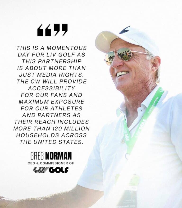 LIV Golf to Broadcast Tournaments on The CW Network