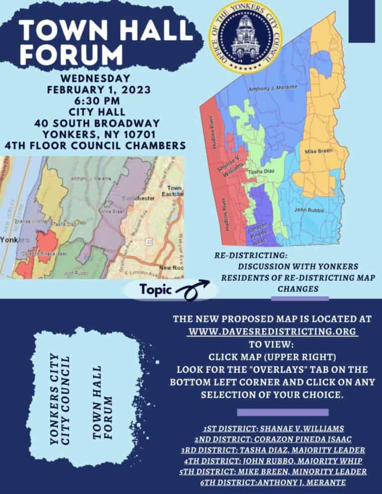 City Council to Hold Town Hall Forum -Wed. Feb. 1-to Discuss Council Redistricting with New Map