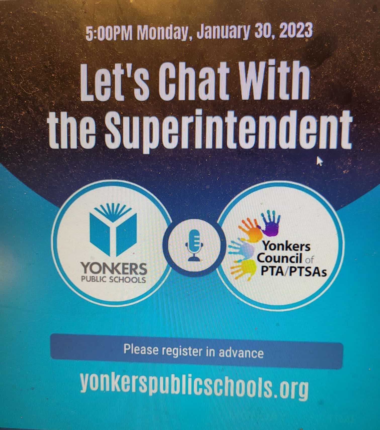 Let’s Chat with YPS Superintendent Quezada -Mon. Jan. 30, 5pm Let’s Chat with YPS Superintendent Quezada -Mon. Jan. 30, 5pm