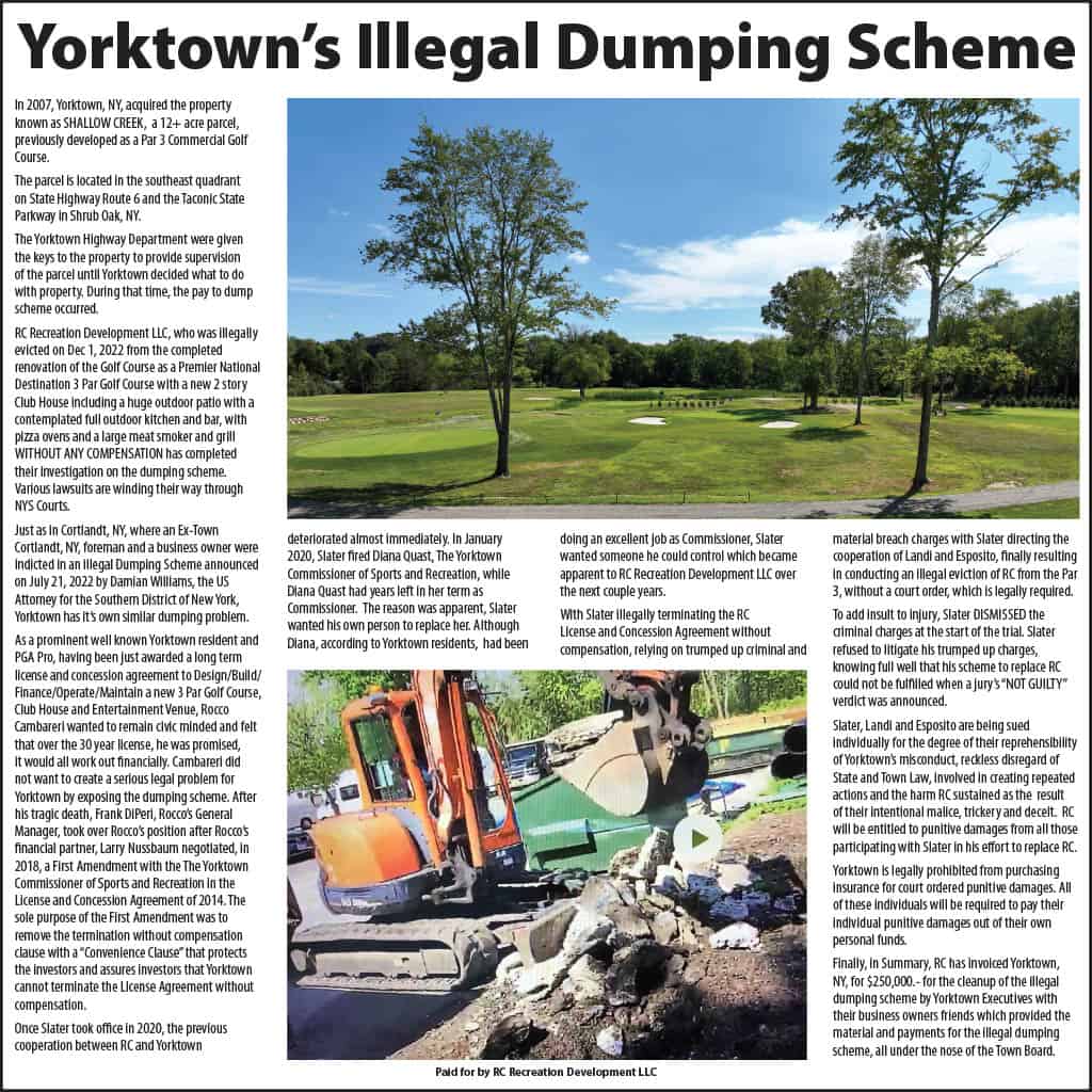 Yorktown’s Illegal Dumping Scheme Yorktown’s Illegal Dumping Scheme