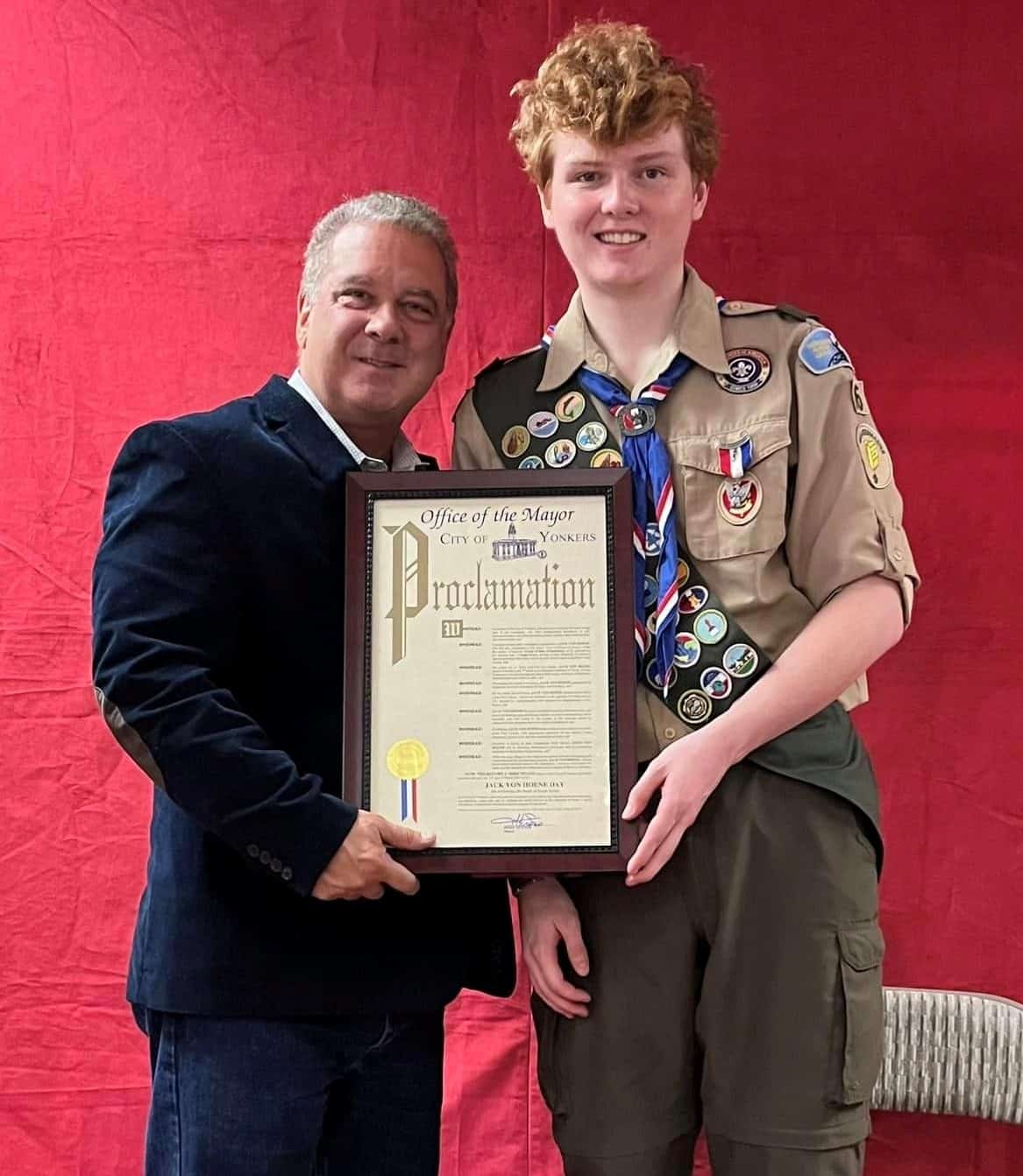 Eagle Scout from Yonkers Honored with “Jack von Hoene” Day Eagle Scout from Yonkers Honored with “Jack von Hoene” Day