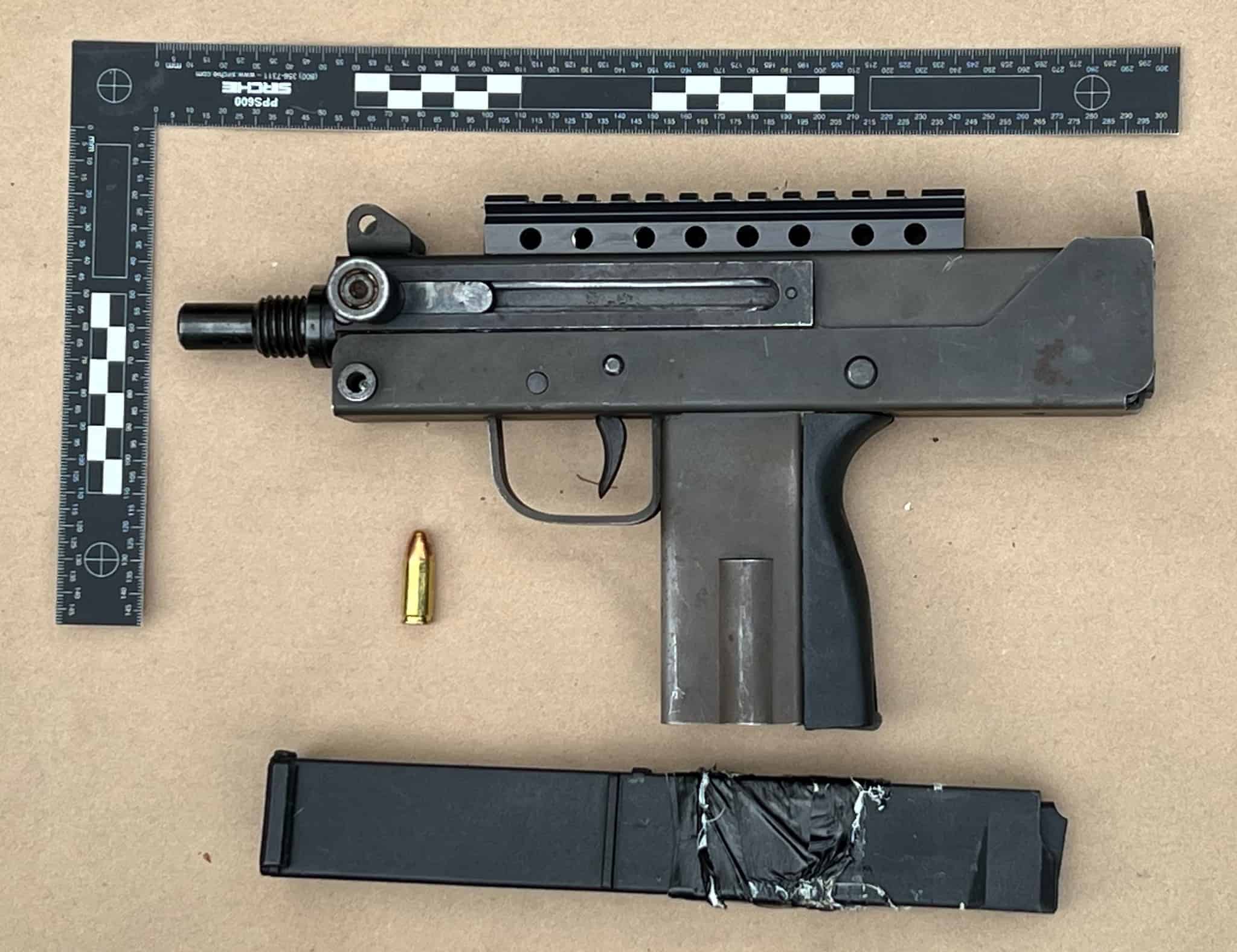 Submachine Gun Found After Arrest Made in Stolen Car Chase Submachine Gun Found After Arrest Made in Stolen Car Chase