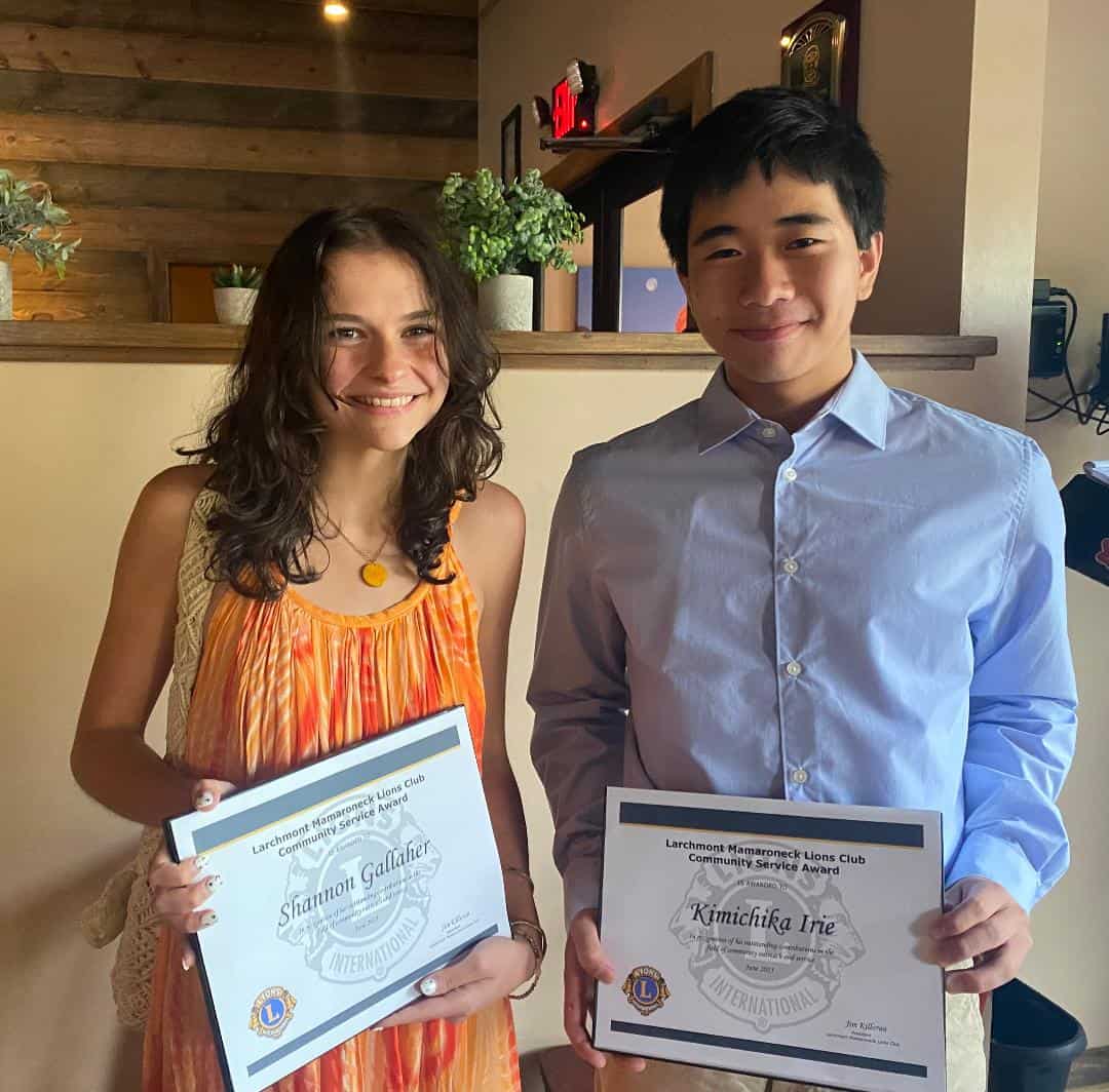 LM Lions Present Scholarships to HS Seniors Shannon Gallaher and Kimichika Irie LM Lions Present Scholarships to HS Seniors Shannon Gallaher and Kimichika Irie