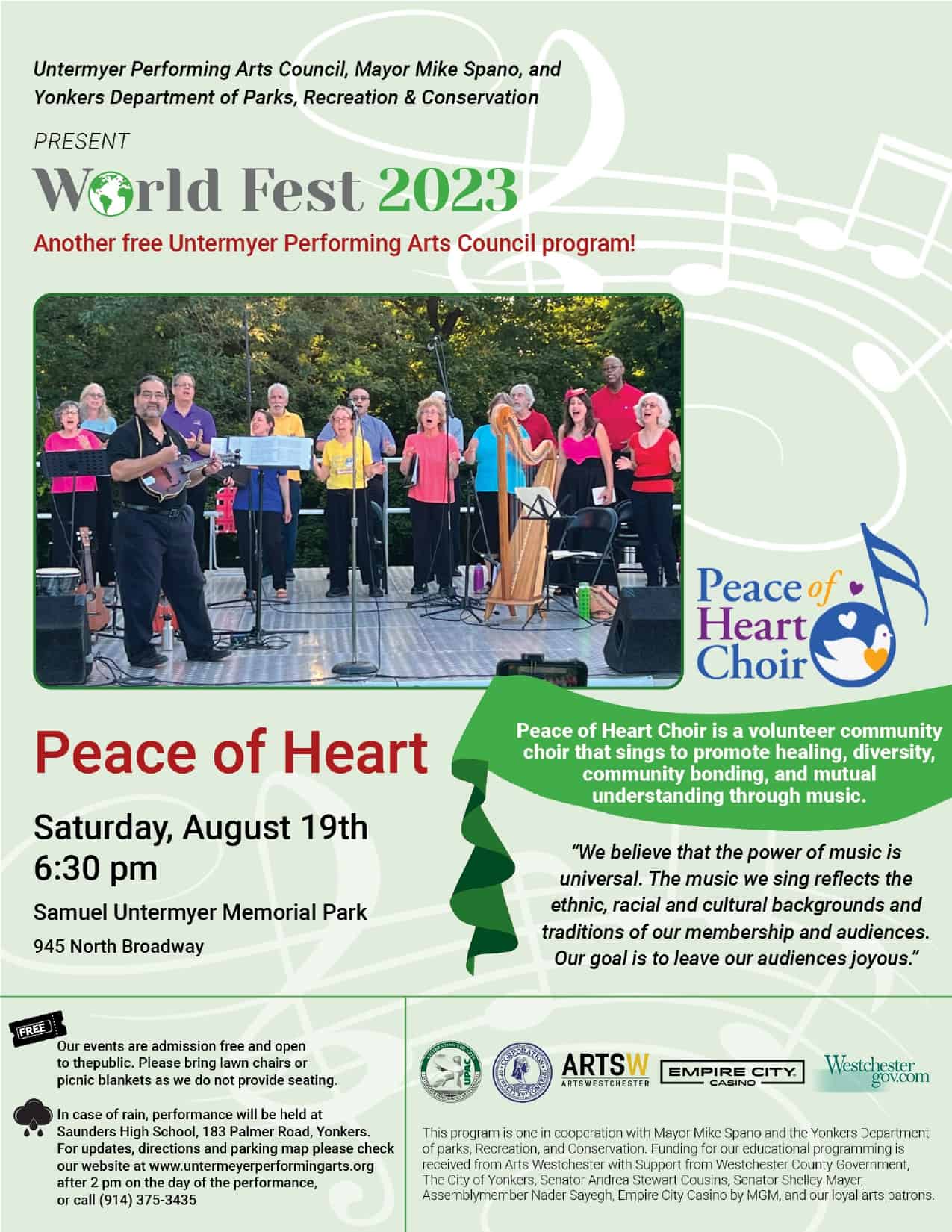 UPAC Presents Worldfest-Peace of Heart Aug. 19 UPAC Presents Worldfest-Peace of Heart Aug. 19