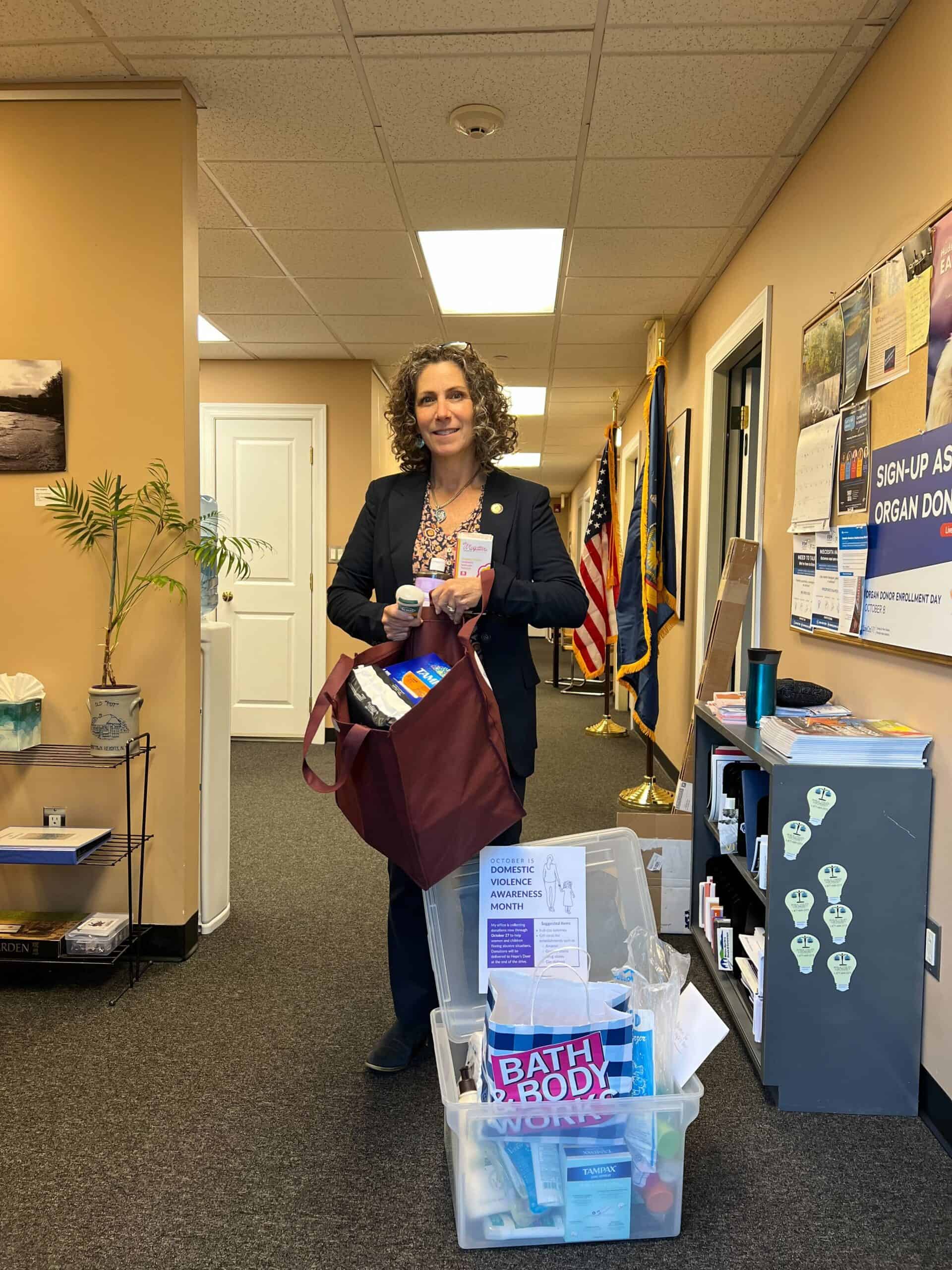 Assemblywoman Dana Levenberg’s Office Holds Domestic Violence Awareness Month Drive Assemblywoman Dana Levenberg’s Office Holds Domestic Violence Awareness Month Drive