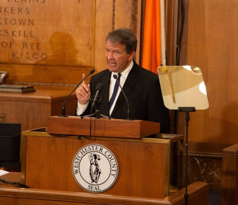 Latimer Touts Achievements for All Families in 7th Annual State of the County Address, with Protests Against Congressional Run Outside