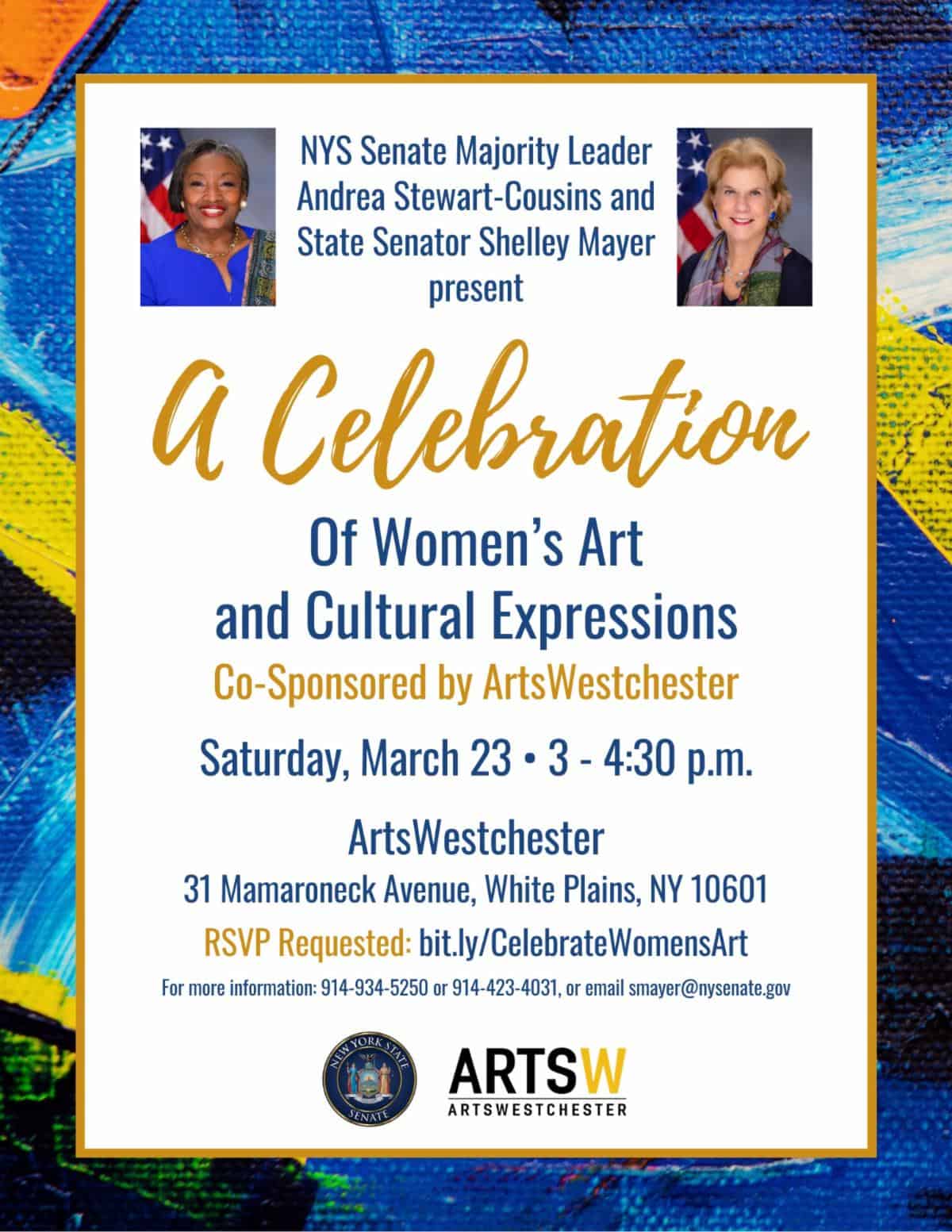 Senate Majority Leader Stewart-Cousins,Senator Mayer, and ArtsWestchester Host Women’s History Month Celebration Senate Majority Leader Stewart-Cousins,Senator Mayer, and ArtsWestchester Host Women’s History Month Celebration