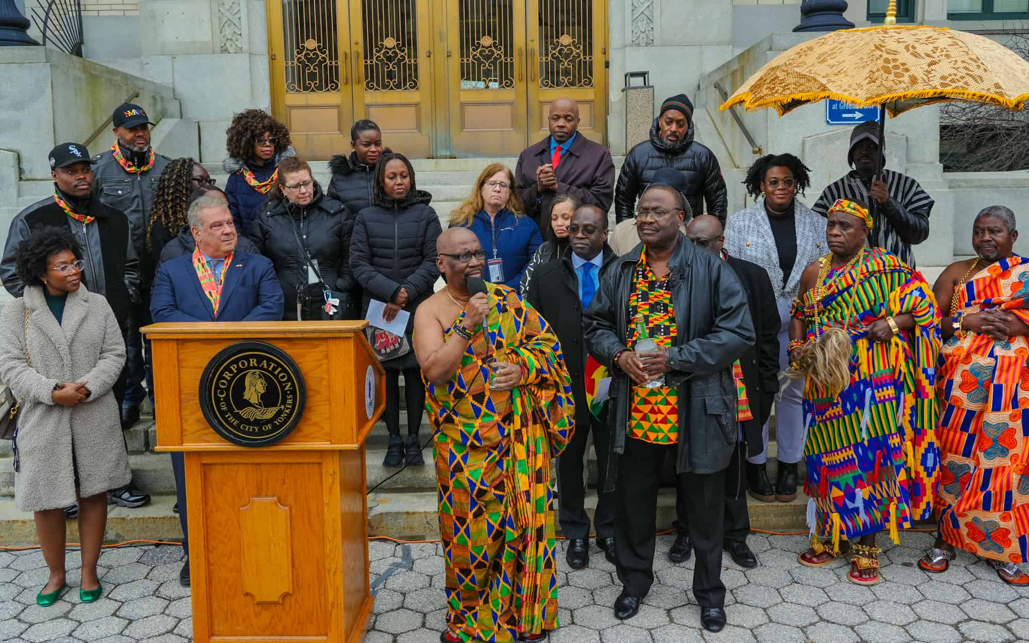 Ghana Flag Raised Above Yonkers City Hall Ghana Flag Raised Above Yonkers City Hall