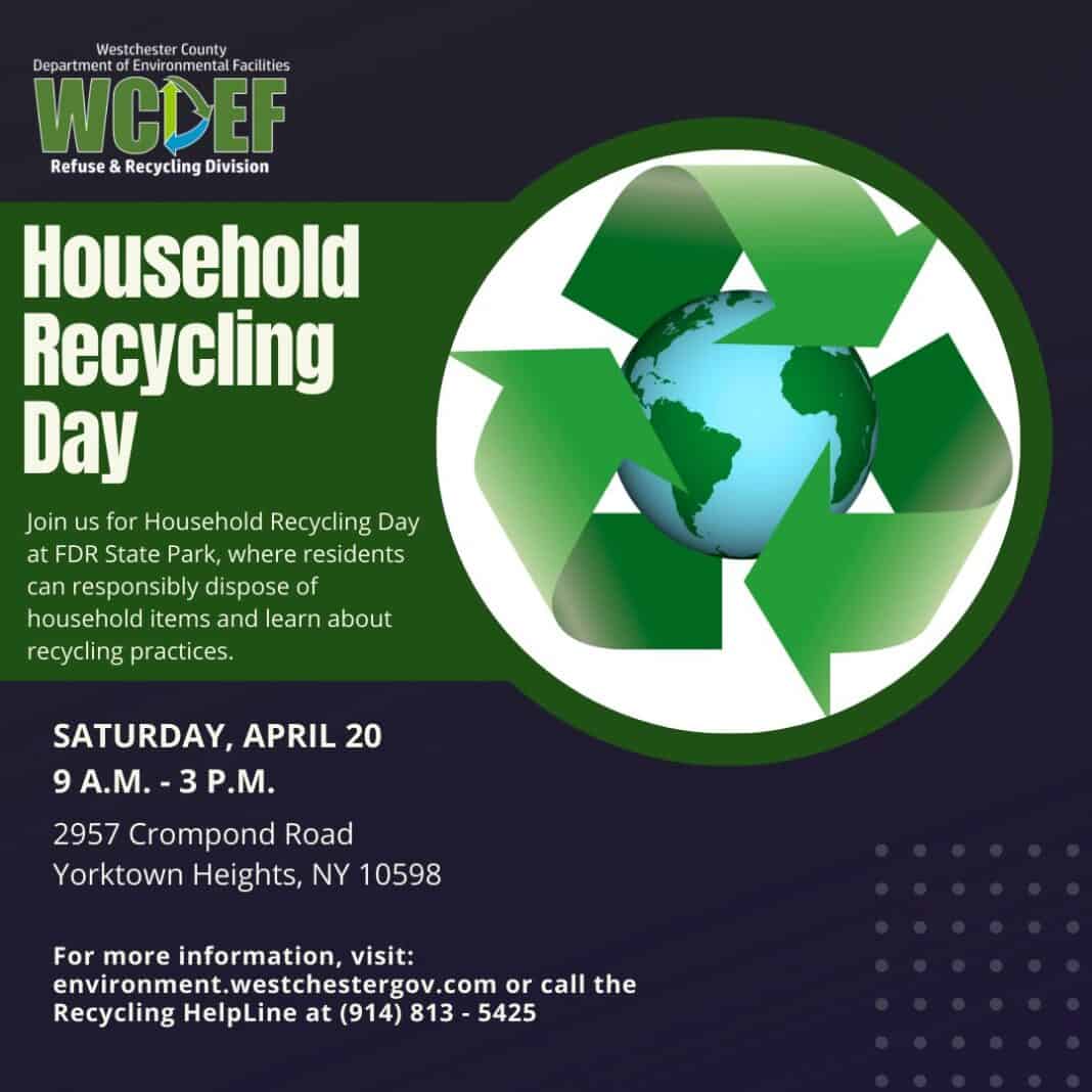 Westchester County Hosts Household Recycling Day April 20-FDR Park ...