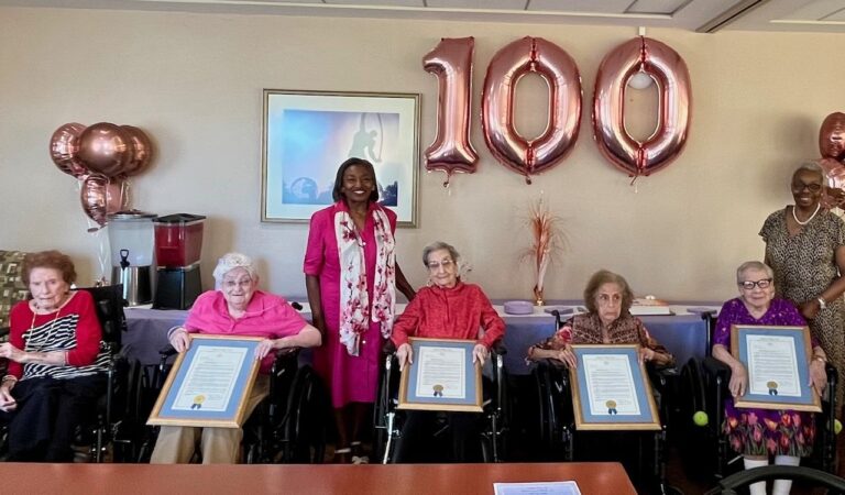 State Senate Majority Leader Stewart-Cousins Celebrates 100th Birthdays with Five Centenarians at Cabrini Nursing Home