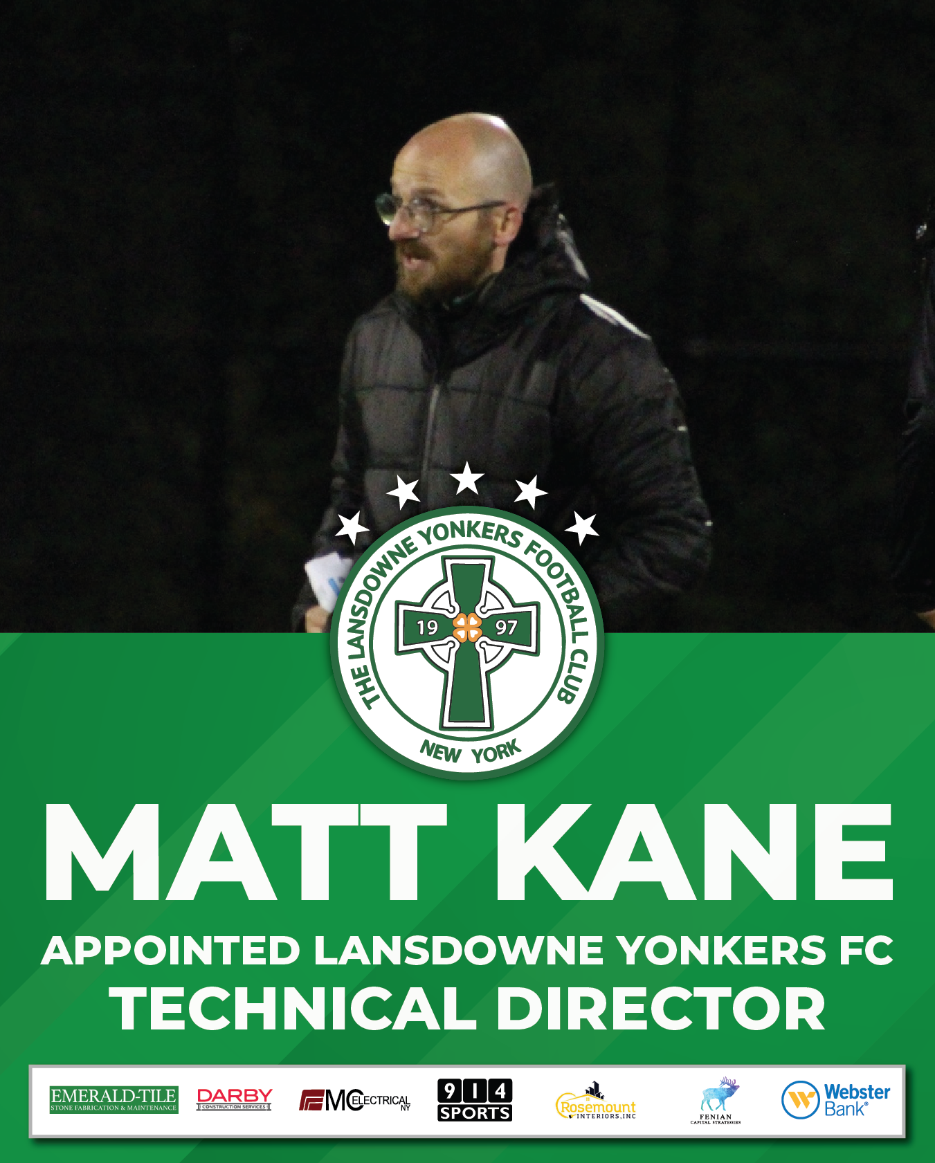 Lansdowne Yonkers Appoint Matt Kane as Technical Director | Yonkers Times