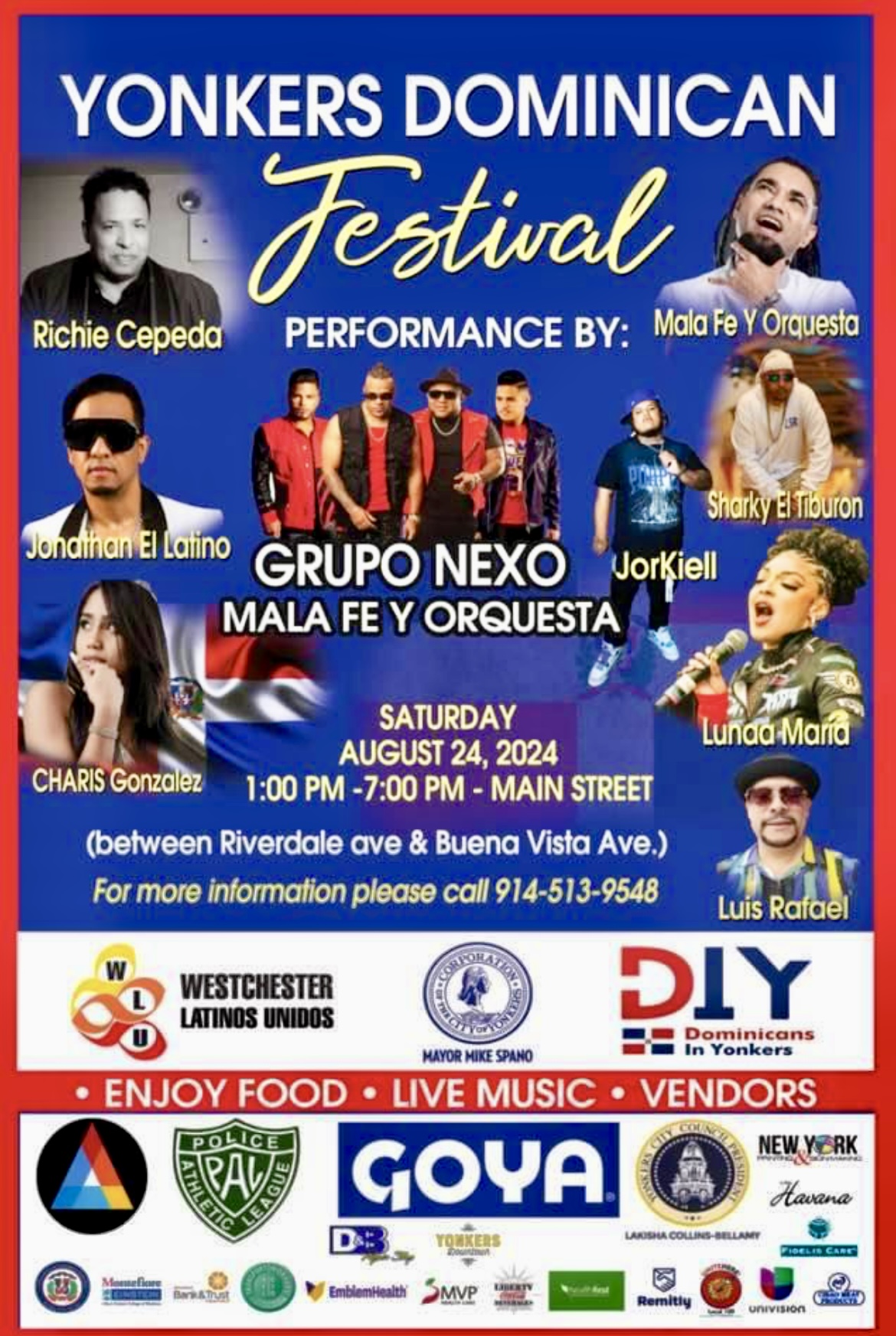 Yonkers Dominican Festival -Aug. 24-1pm-7pm Yonkers Dominican Festival -Aug. 24-1pm-7pm