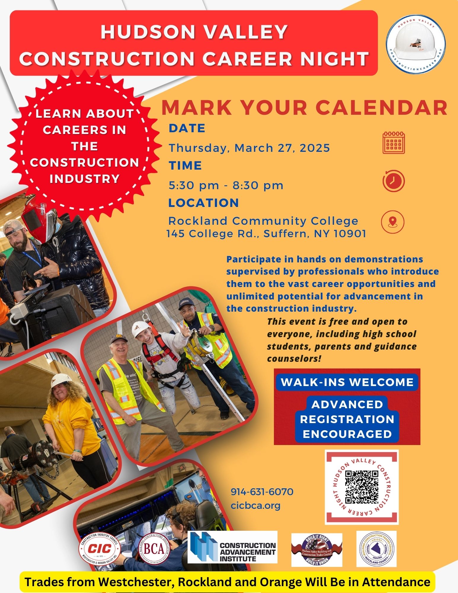 Hudson Valley Construction Career Night-March 27-Rockland Community College Hudson Valley Construction Career Night-March 27-Rockland Community College