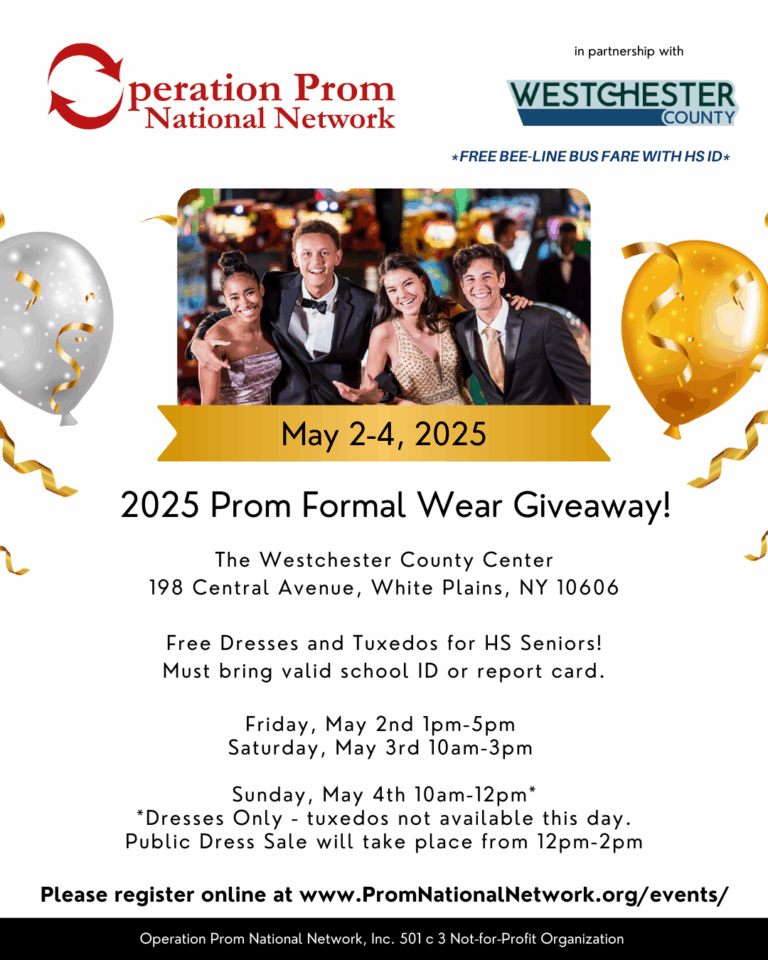 Prom Dress and Tuxedo Giveaway Returns to Westchester County Center