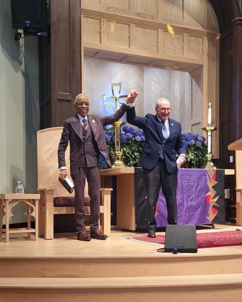 Sharpton, Schumer and Richardson at Grace Baptist Church, Mt. Vernon Sharpton, Schumer and Richardson at Grace Baptist Church, Mt. Vernon