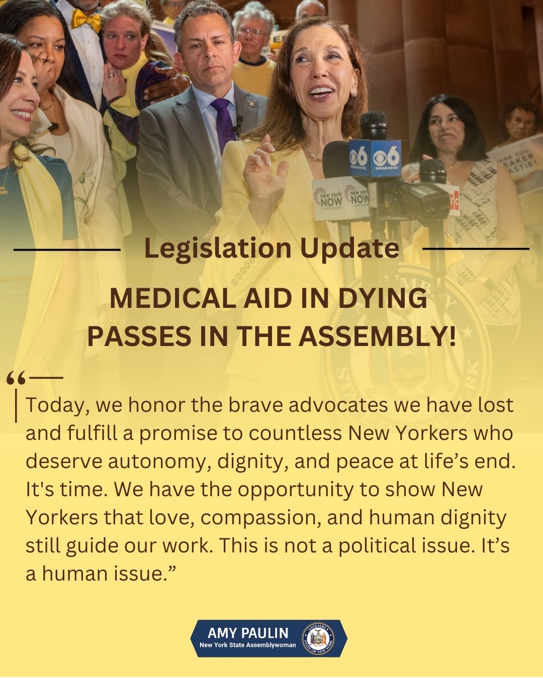 Paulin’s Medical Aid in Dying Act Passes Assembly, State Senate Still Needs to Vote Paulin’s Medical Aid in Dying Act Passes Assembly, State Senate Still Needs to Vote