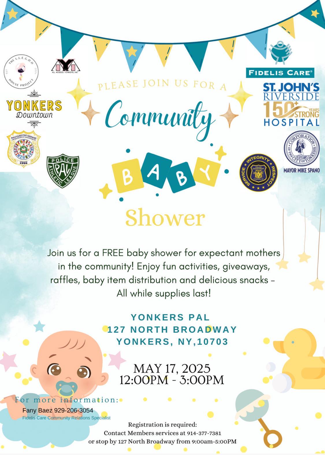 Yonkers Community Baby Shower -May 17 at the PAL Yonkers Community Baby Shower -May 17 at the PAL