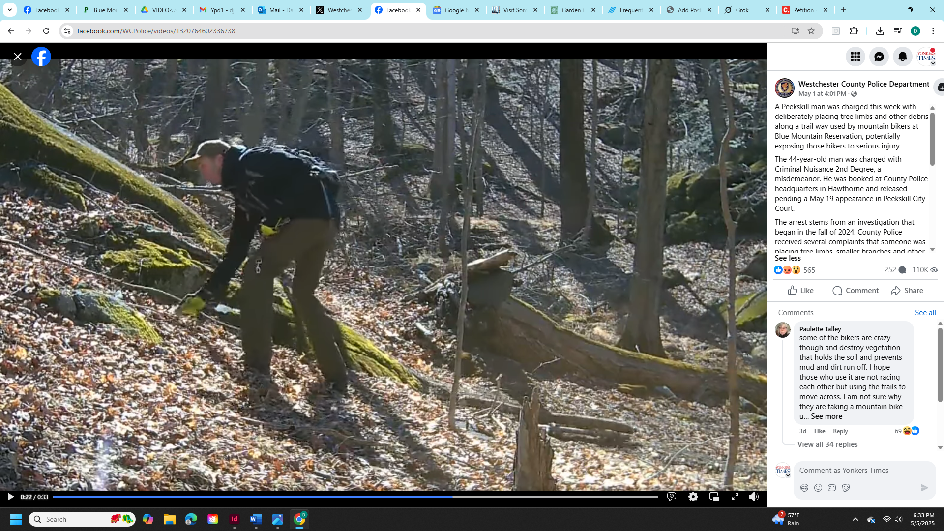 “Tree Man” Busted at Blue Mountain Reservation “Tree Man” Busted at Blue Mountain Reservation