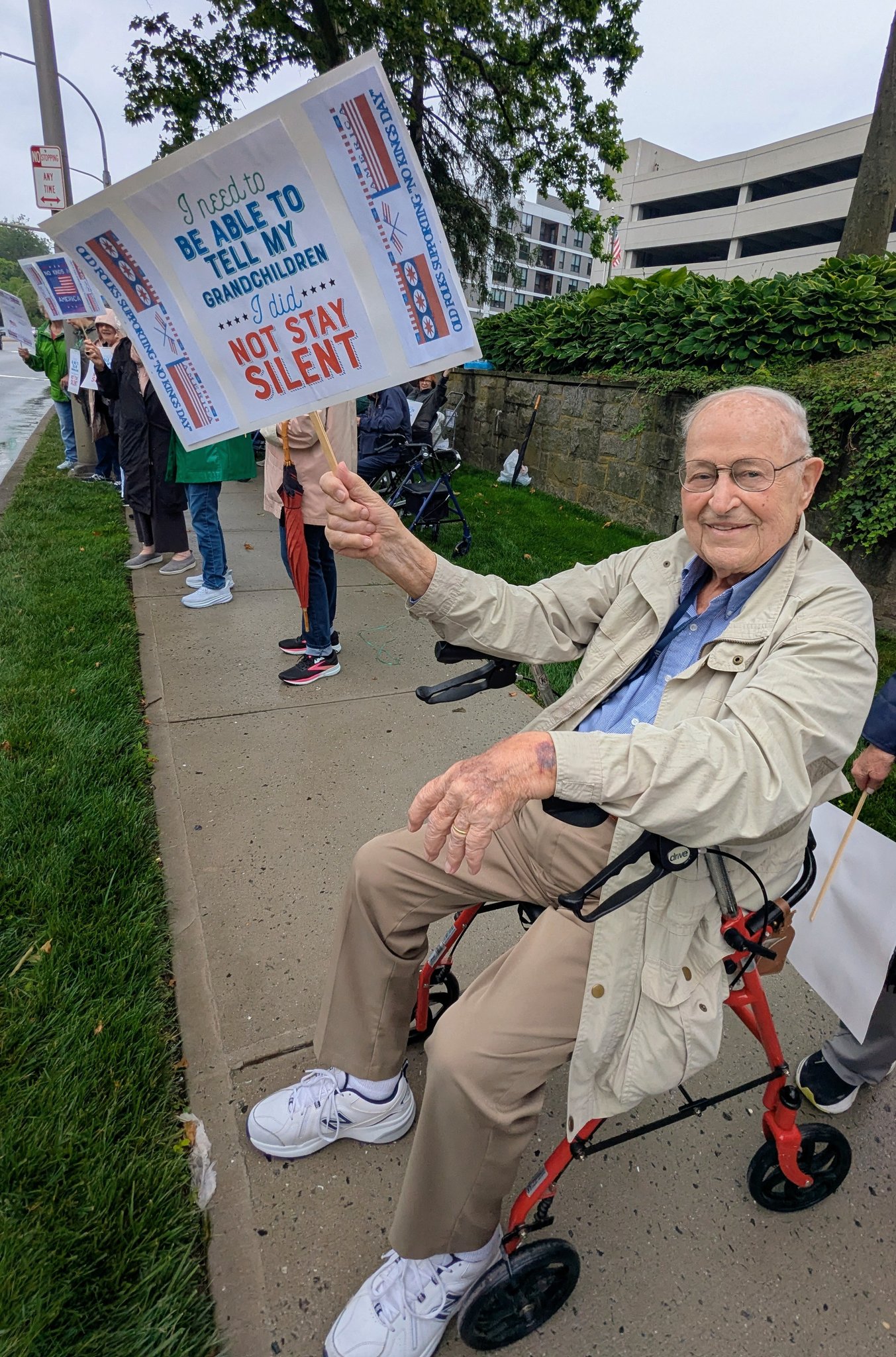 102 Year Old Holocaust Survivor Joins No Kings Rally in White Plains 102 Year Old Holocaust Survivor Joins No Kings Rally in White Plains