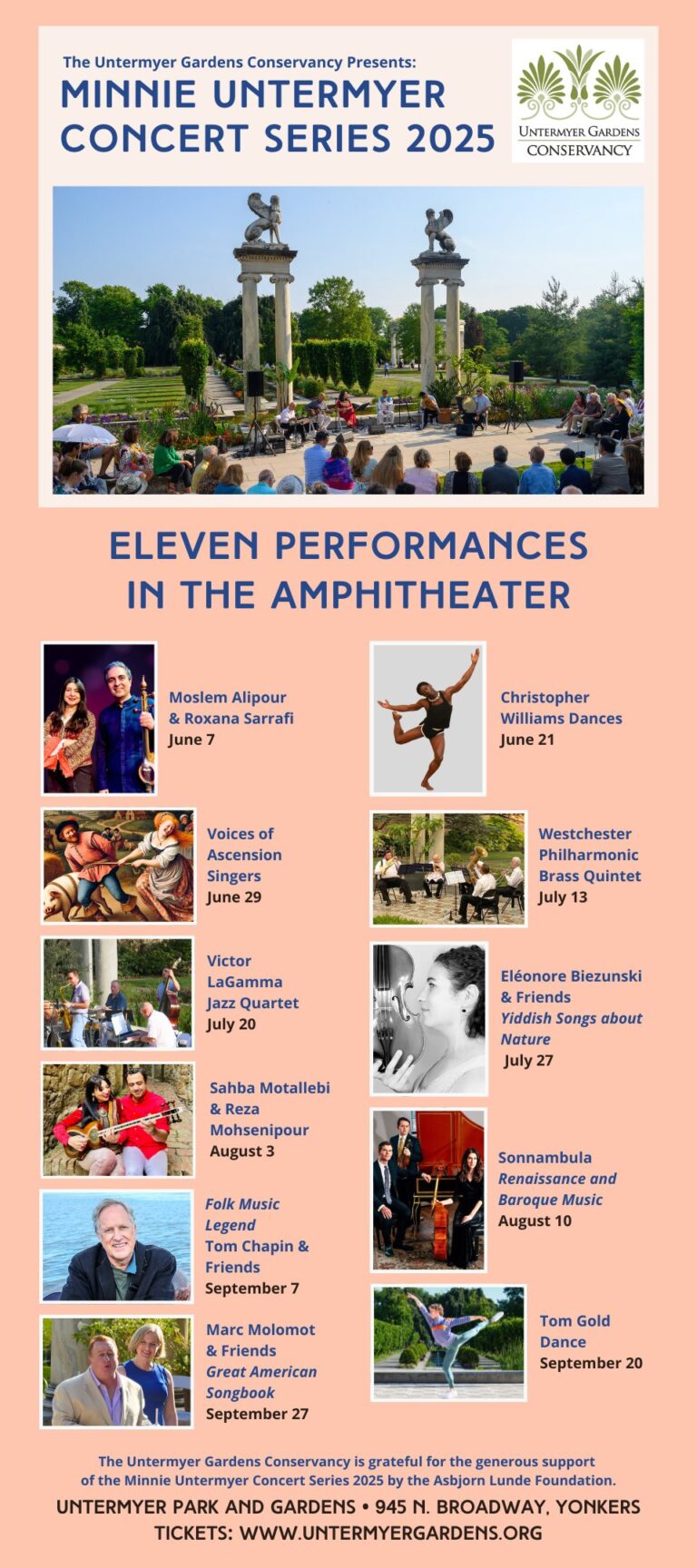 Untermyer Gardens Conservancy Presents: Minnie Untermyer Concert Series -2025