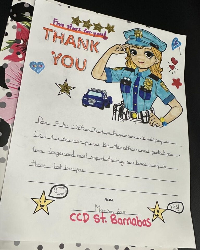 Prayers and an Act of Kindness from a Young Student to Our Police