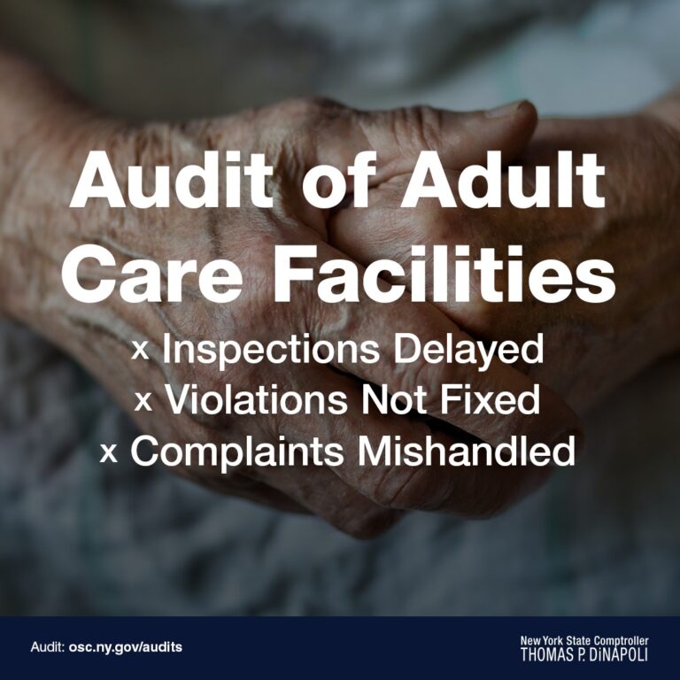 DiNapoli Audit: State Health Department Slow to Inspect Violations at Adult Care Facilities