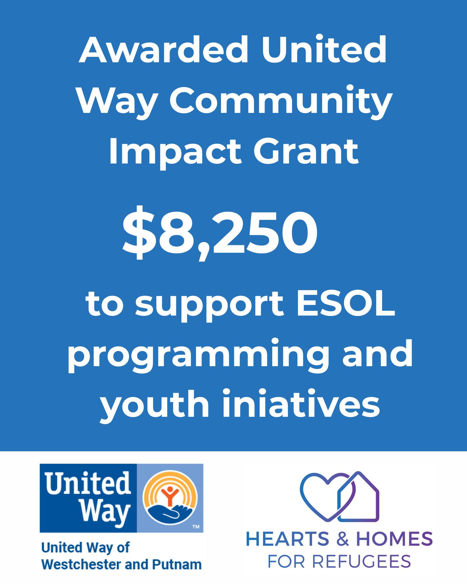 Hearts & Homes for Refugees Awarded United Way Community Impact Grant Hearts & Homes for Refugees Awarded United Way Community Impact Grant
