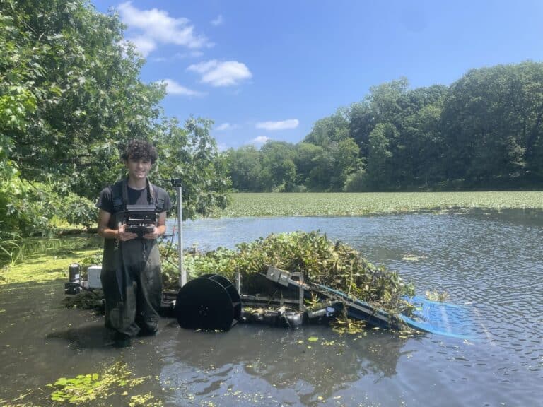 Westchester Parks Foundation Removes Over 7,200 Pounds of Invasive Water Chestnut from Tibbetts Brook Park Lake