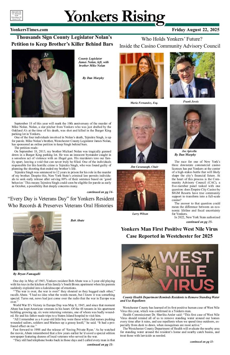 Yonkers Rising August 22, 2025 PDF
