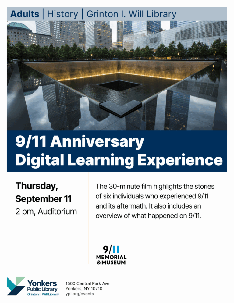 Yonkers Public Library Presents 9/11 Anniversary Digital Learning Experience