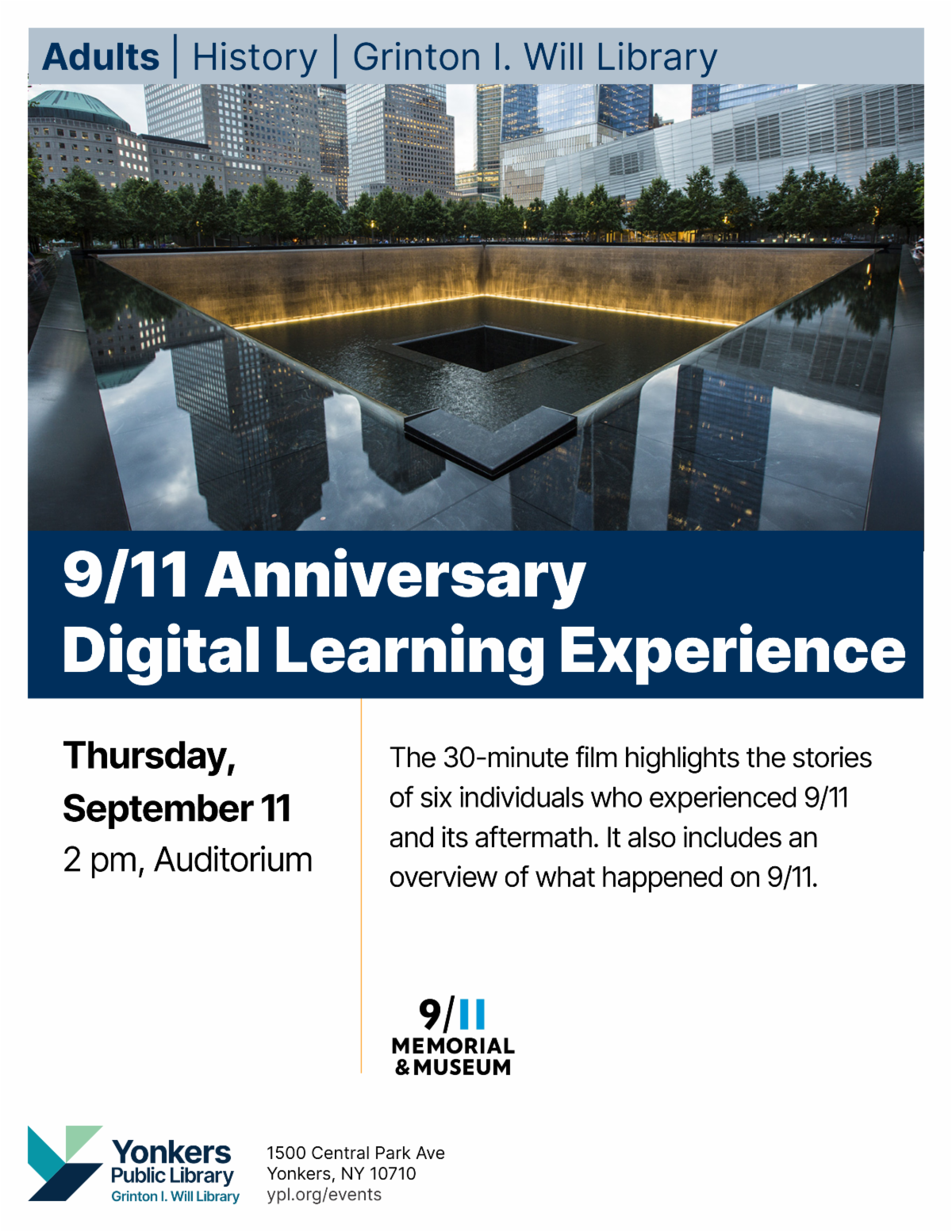 Yonkers Public Library Presents 9/11 Anniversary Digital Learning Experience Yonkers Public Library Presents 9/11 Anniversary Digital Learning Experience