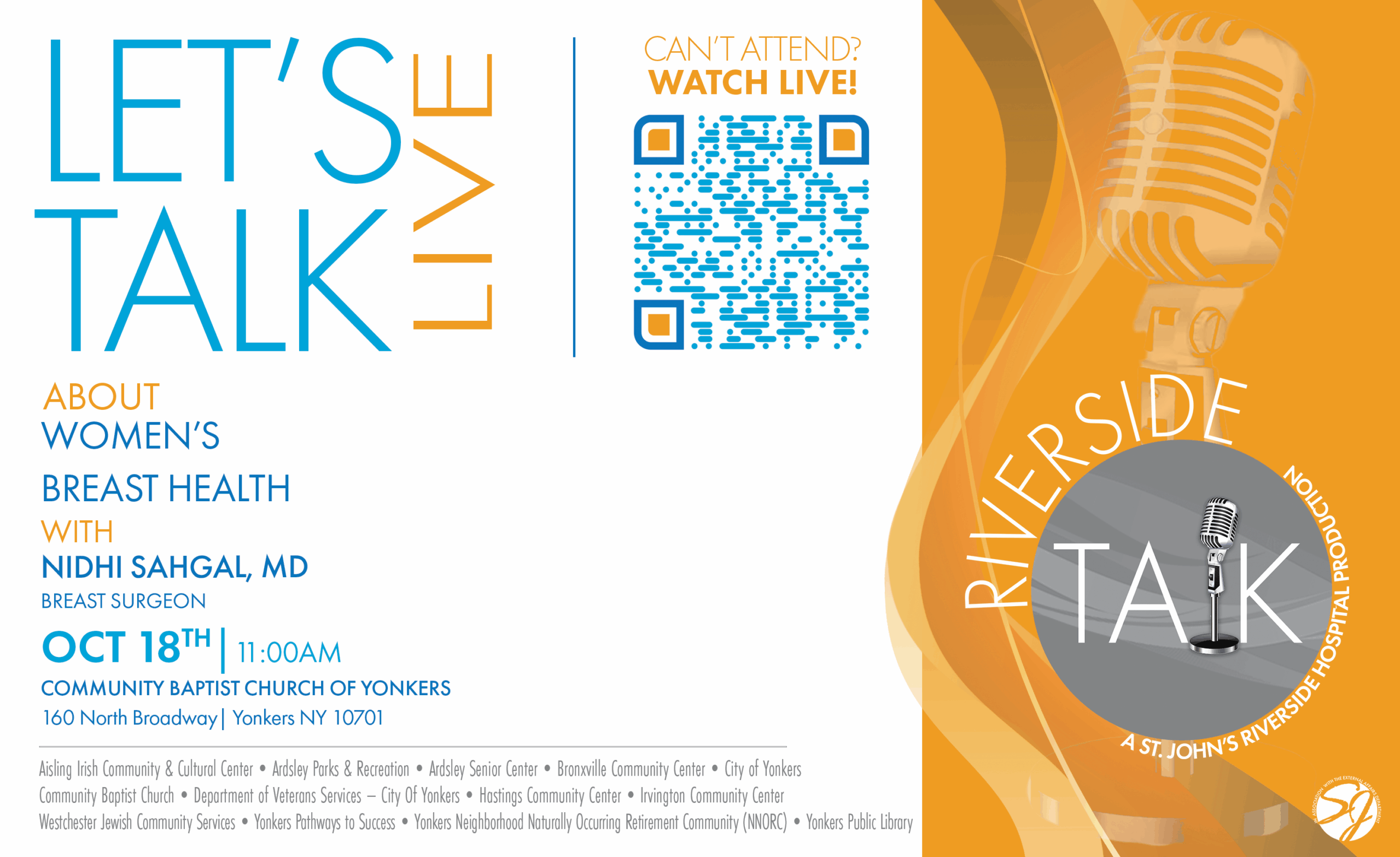 Let’s Talk About Women’s Breast Health with Dr. Nidhl Sahgal-St. John’s Riverside Talk Series